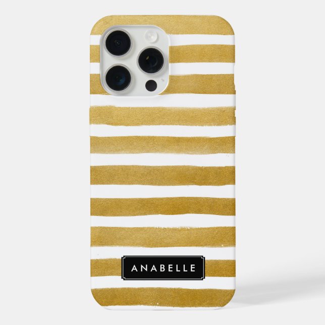 Coque iPhone Style Faux Gold Stripes (Verso)