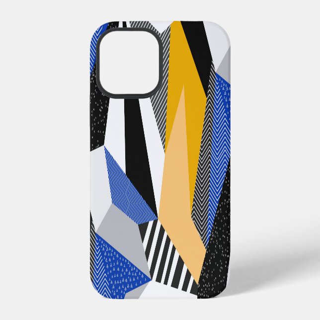 Coque iPhone Style Memphis : Collage géométrique créatif. (Verso)