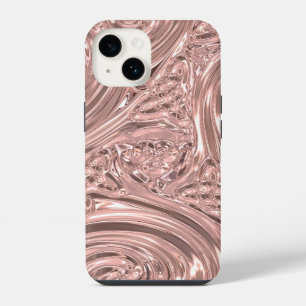 Coque Pour iPhone 14 Style métallique rose élégant art nouveau victorie