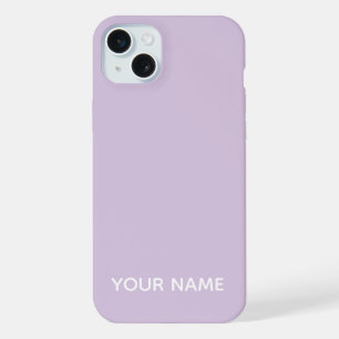 COQUE iPhone 15 PLUS STYLÉ MODERNE NOM PERSONNALISÉ COULEUR LILAS CLAIR
