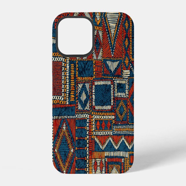 Coque iPhone Style Patchwork Impression Vintage brodée (Verso)