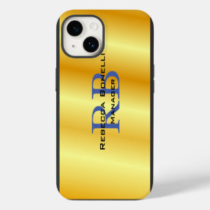 Coque Pour iPhone 14 Style Tendance Monogramme Minimaliste Couleur Or U
