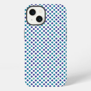Etui iPhone 13 Style Turquoise bleu & violet Pois moderne