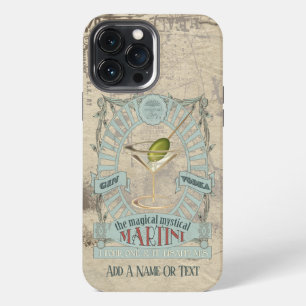 Etui iPhone 13 Pro Max Style vintage Martini verre Cocktail Publicité