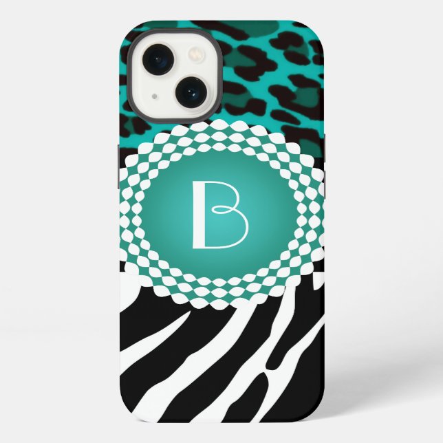 Coque iPhone Stylish Animal Prints Zebra et Leopard Patterns (Verso)