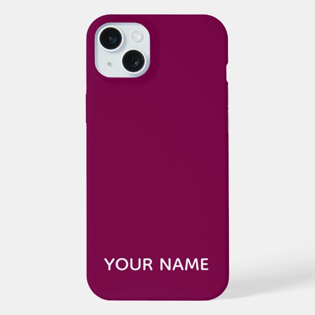 COQUE iPhone STYLISH MODERN CUSTOMIZED NAME WINE COLOUR  (Verso)