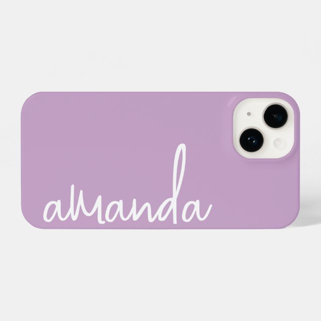 COQUE iPhone STYLISH MODERN ELEGANT CUSTOMIZED NAME LIGHT LILAC (Verso Horizontal)