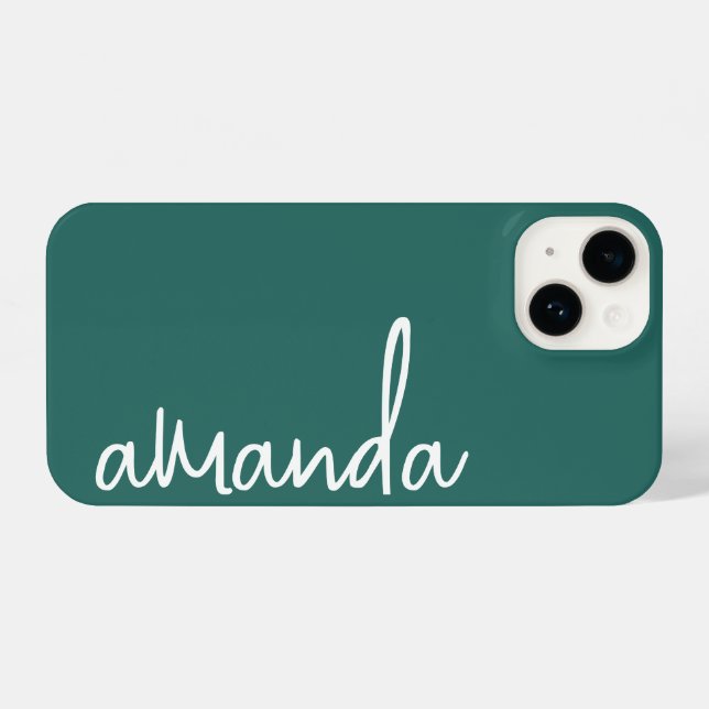 COQUE iPhone STYLISH MODERN ELEGANT CUSTOMIZED NAME OCEAN GREEN (Verso Horizontal)