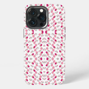 Etui iPhone 13 Pro Stylish rose rouge Fleurs Motif chic esthétique