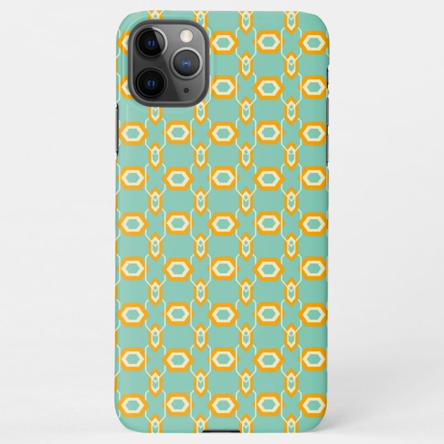 Coque iPhone Stylized geometric pattern in bold orange hexagon (Dos)