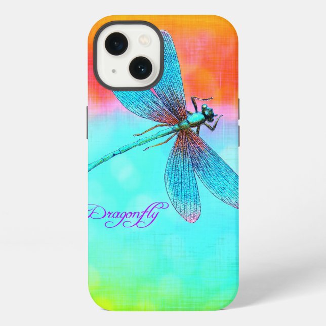 Coque iPhone Submmer Dragonfly Rainbow Bright Decorative (Verso)