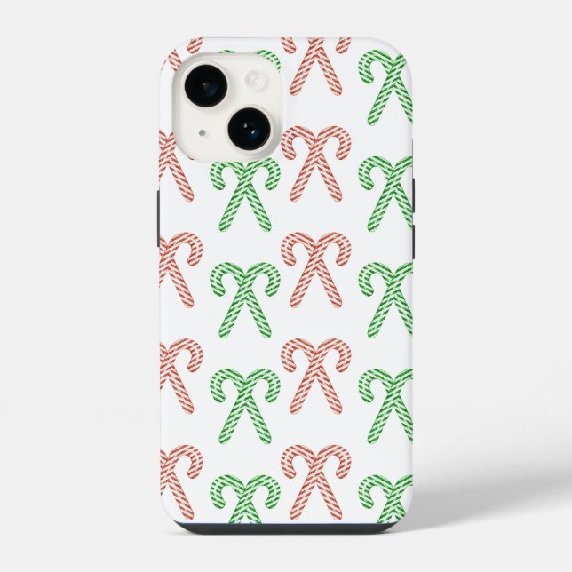 Coque iPhone Sucre de canne/menthe poivrée (Verso)