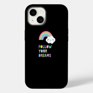 Coque Pour iPhone 14 Suivez Vos Rêves Nuage Arc-en-ciel Mignon
