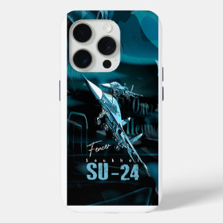Coque iPhone 15 Pro Sukhoi SU24 Boîtier de téléphone d'avion de combat
