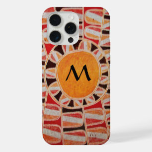 Coque iPhone 15 Pro Max SUN SOLAIRE ÉNERGIE MONOGRAMME jaune orange rouge
