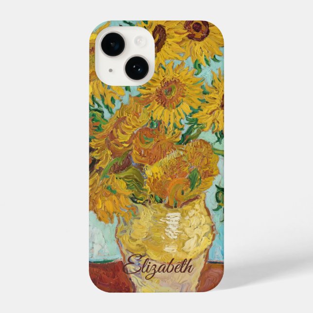 Coque iPhone Sunflowers Red Orange Yellow Blue Van Gogh (Verso)
