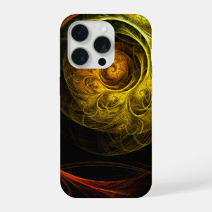 Coque iPhone 15 Pro Sunrise Floral Red Abstrait Art