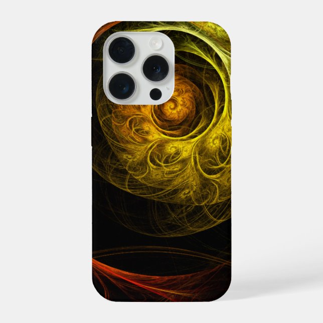 Coque iPhone Sunrise Floral Red Abstrait Art (Verso)