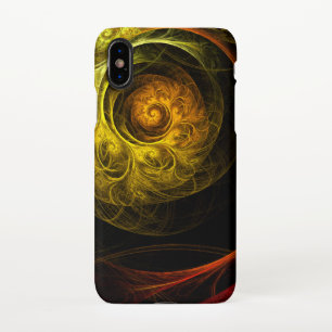 Coque iPhone X Sunrise Floral Rouge Art Abstrait Matte