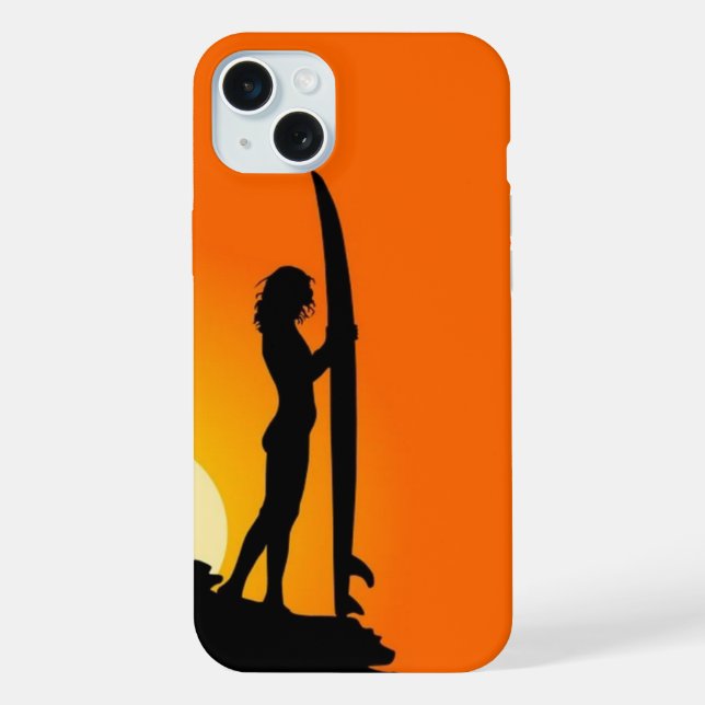 Coque iPhone Sunset Surfer Girl (Verso)