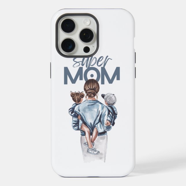 Coque iPhone super maman (Verso)
