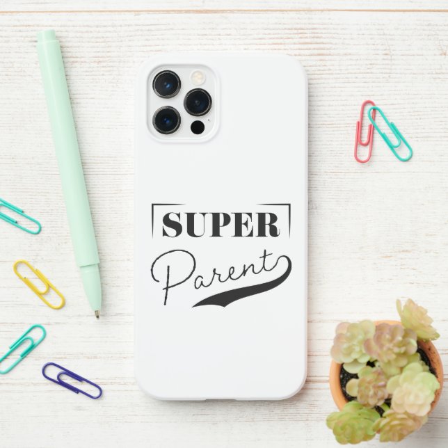 Coque iPhone Super parent (Sur le bureau)