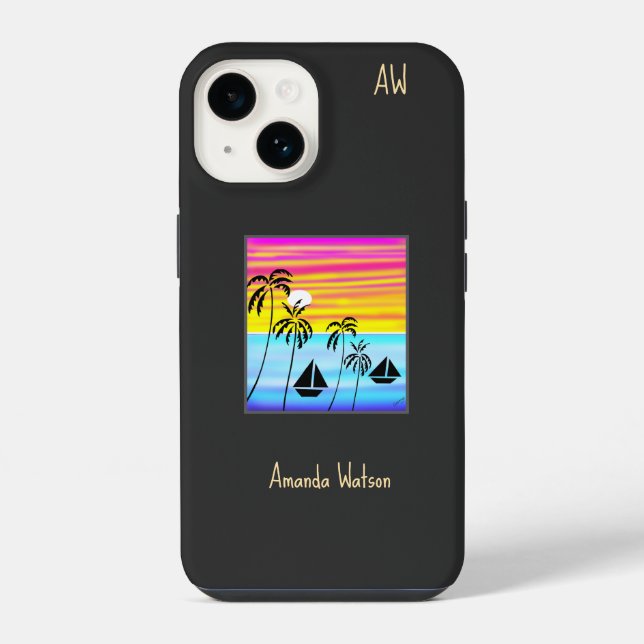 Coque iPhone Super Sunset Tropical Sailing Mug (Verso)