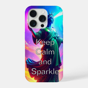 Coque iPhone 15 Pro Superbe Dame de la Liberté Dramatique Gardez votre