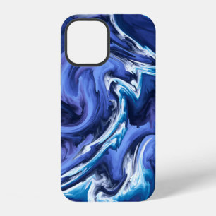 Coque iPhone 12 Superbe motif en agate bleue