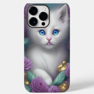 COQUE POUR POUR iPhone 14 PRO MAX SUPERBE PETIT CHATON FLUFFY BLANC