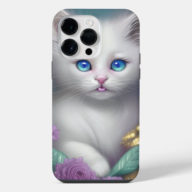 COQUE iPhone SUPERBE PETIT CHATON FLUFFY BLANC (Verso)