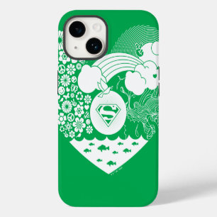 Coque Pour iPhone 14 Supergirl Graphique de cœur floral paisible