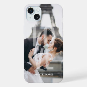 Coque iPhone 15 Plus Superposition "Amour" Photo personnalisée