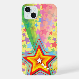 Coque iPhone 15 Plus Superstar Arc-en-Ciel Drôle Couleurs Étoile Filant