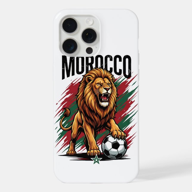 Coque iPhone Supporter de football Maroc Lion 2026 (Verso)