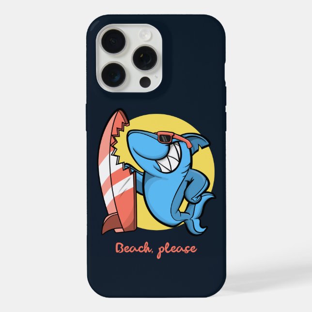 Coque iPhone Surf Shark Beach s'il vous plaît (Verso)