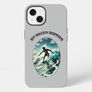 Etui iPhone 13 Surf vintage surfeur chevauchant une grosse vague