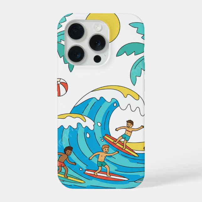 Coque iPhone Surf & Waves – Cartoon Beach Gift Phone Case (Verso)