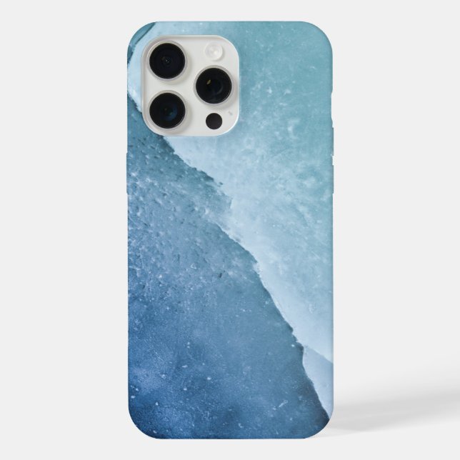 Coque iPhone Surface de glace bleu vif (Verso)