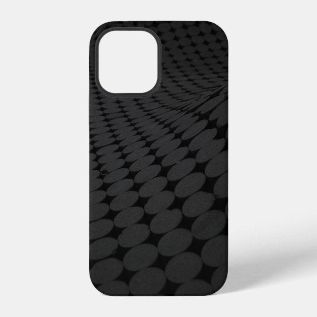 Coque iPhone Surface pointillée noire et grise (Verso)