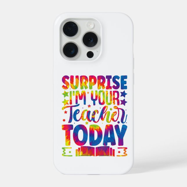 Coque iPhone Surprise Je Suis Votre Prof tie-dye, école (Verso)