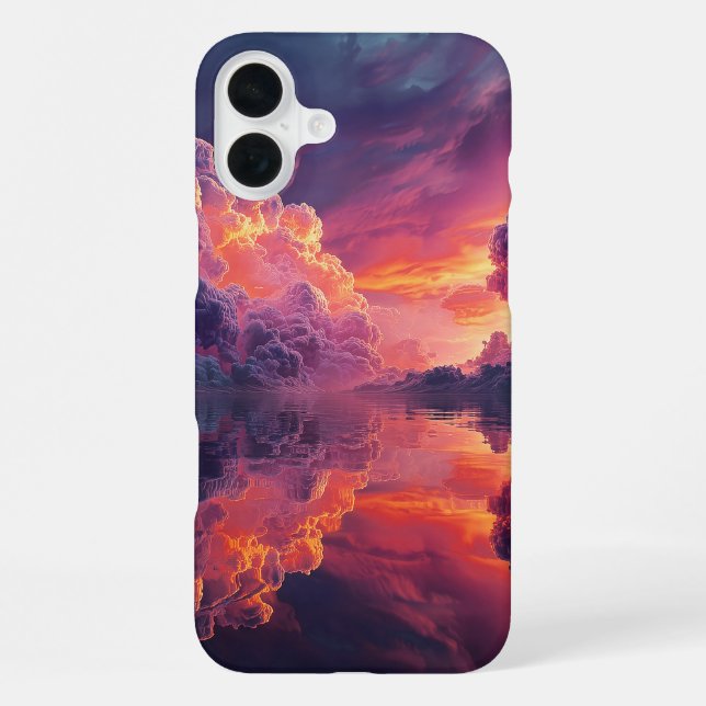 Coque iPhone Surreal Glowing Sunset Clouds Reflected In Water (Verso)