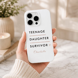 Coque iPhone 15 Pro Survivante de Fille Adolescente Moderne Personnali