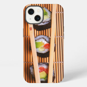 Etui iPhone 13 Sushi et baguettes en bois