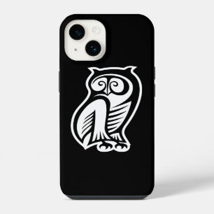 Coque Pour iPhone 14 Symbole de hibou blanc