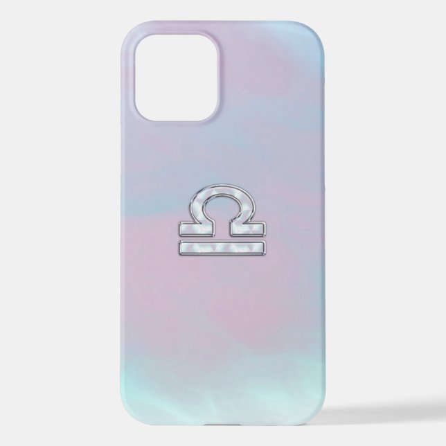 Coque iPhone Symbole de Libra Zodiac Mère de style perle (Verso)