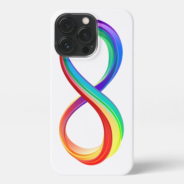 Coque iPhone Symbole de l'infini arc-en-ciel stratifié (Verso)
