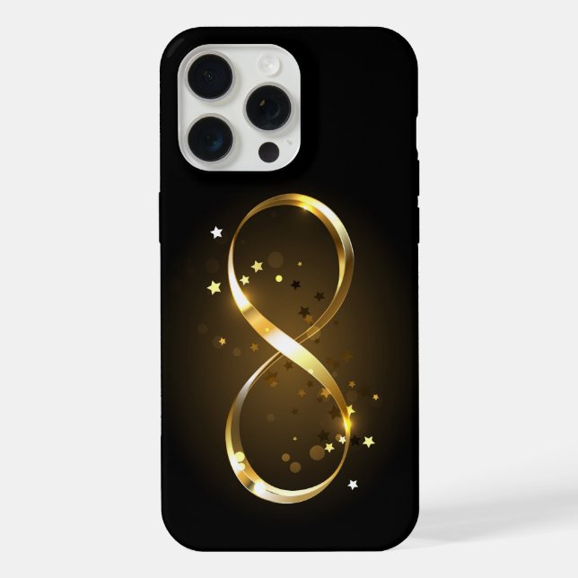 Coque iPhone Symbole de l'infini doré (Verso)