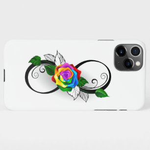 Coque iPhone 11Pro Max Symbole d'infini avec Rose arc-en-ciel