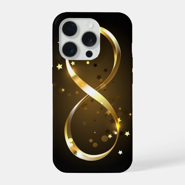 Coque iPhone Symbole d'infini doré (Verso)